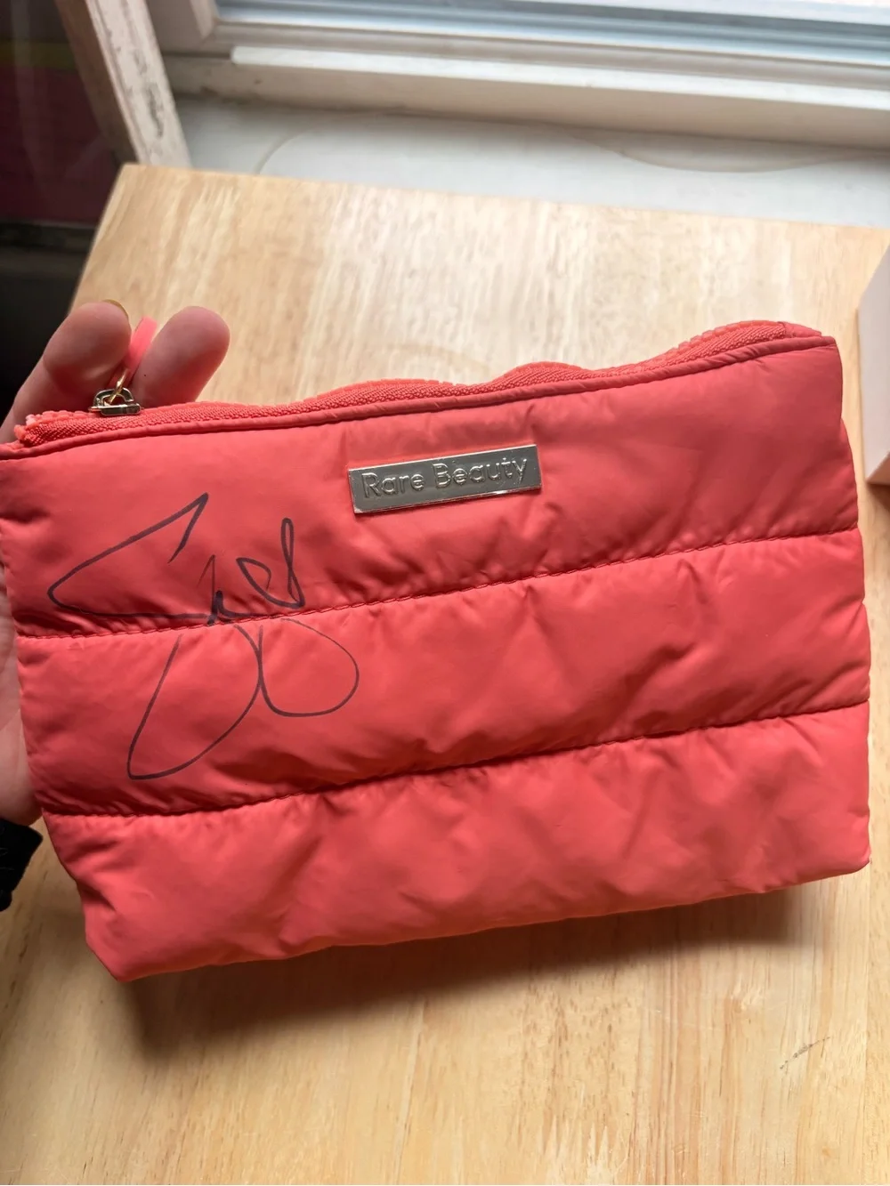 Selena Gomez Signed Rare Beauty Cosmetic Bag